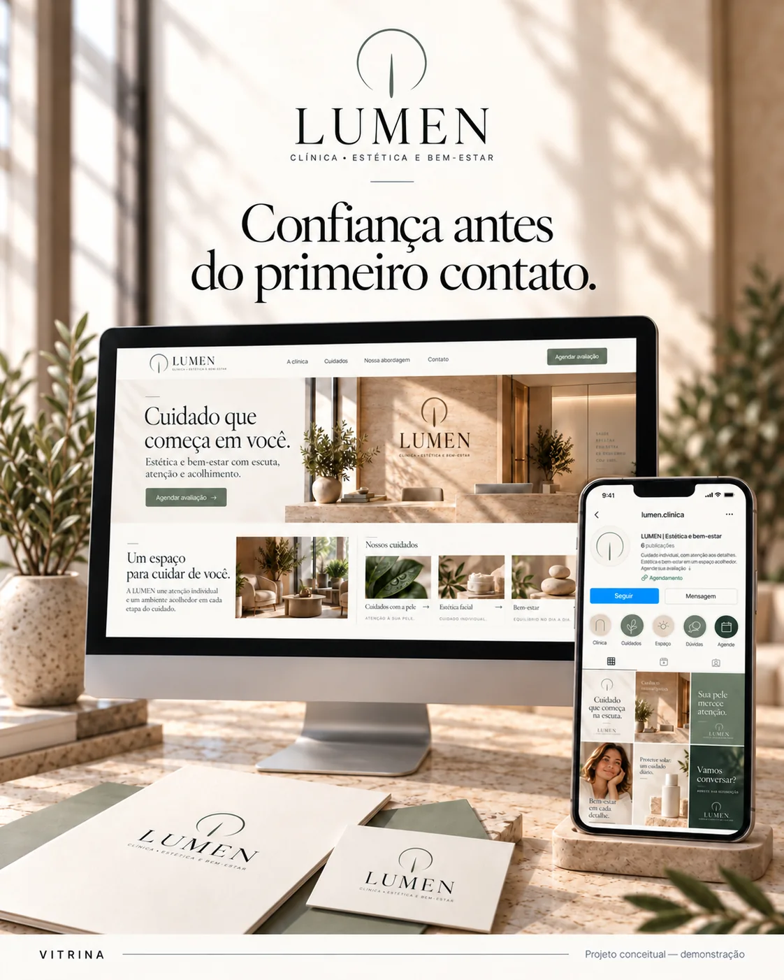 LUMEN: presença digital premium para clínica com site e Instagram